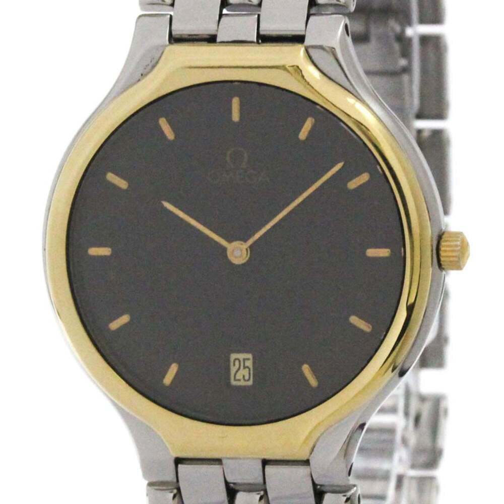 OMEGA De Ville Symbol K18 Gold Steel Quartz Mens Watch 196.0316 Polished